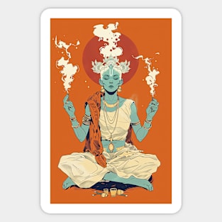 orange Meditation Sticker